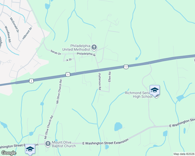 map of restaurants, bars, coffee shops, grocery stores, and more near 736 U.S. 1 in Rockingham