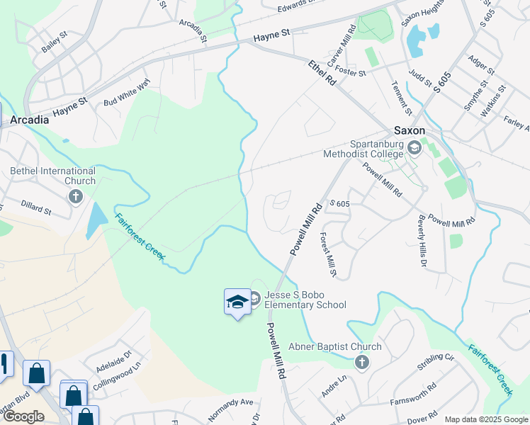 map of restaurants, bars, coffee shops, grocery stores, and more near 299 West Chatelain Drive in Spartanburg