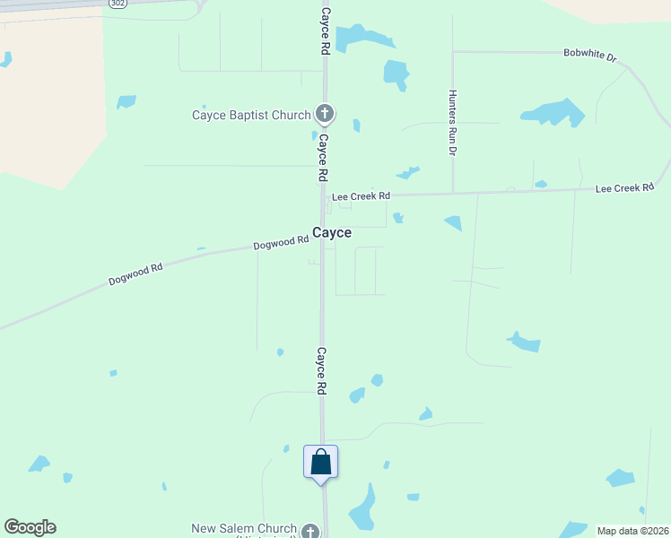 map of restaurants, bars, coffee shops, grocery stores, and more near 3896 Cayce Road in Byhalia