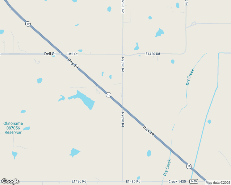 map of restaurants, bars, coffee shops, grocery stores, and more near 3034 County Street 2890 in Ninnekah