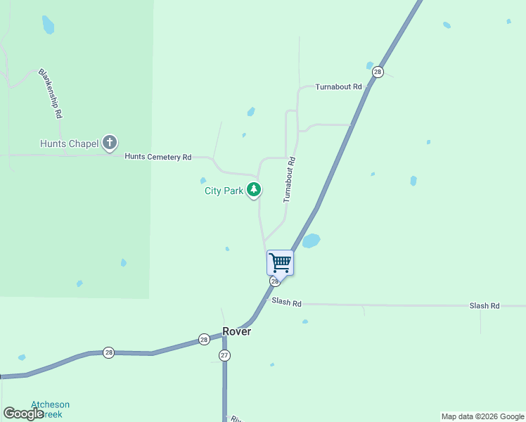 map of restaurants, bars, coffee shops, grocery stores, and more near 10285 Hunts Cemetery Road in Rover