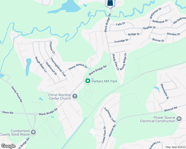 map of restaurants, bars, coffee shops, grocery stores, and more near 4301 Black Bridge Road in Parkton