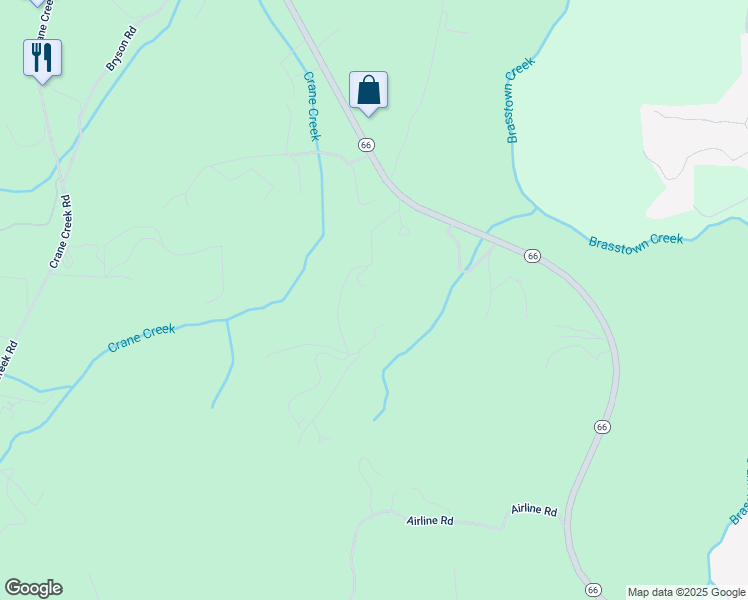 map of restaurants, bars, coffee shops, grocery stores, and more near 350 Lapidary Lane in Young Harris