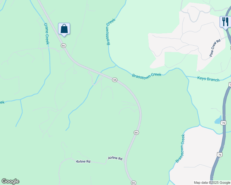 map of restaurants, bars, coffee shops, grocery stores, and more near 6135 Ruth Drive in Young Harris