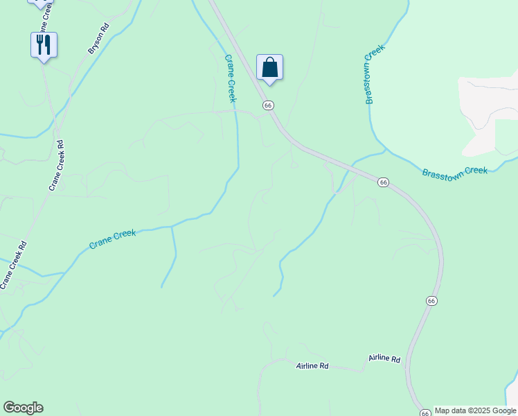 map of restaurants, bars, coffee shops, grocery stores, and more near 350 Lapidary Lane in Young Harris