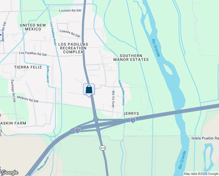 map of restaurants, bars, coffee shops, grocery stores, and more near 1810 Marcelino Road Southwest in Albuquerque