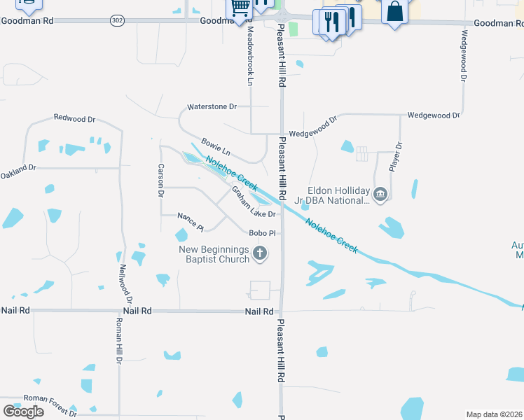 map of restaurants, bars, coffee shops, grocery stores, and more near 4930 Graham Lake Drive in Olive Branch