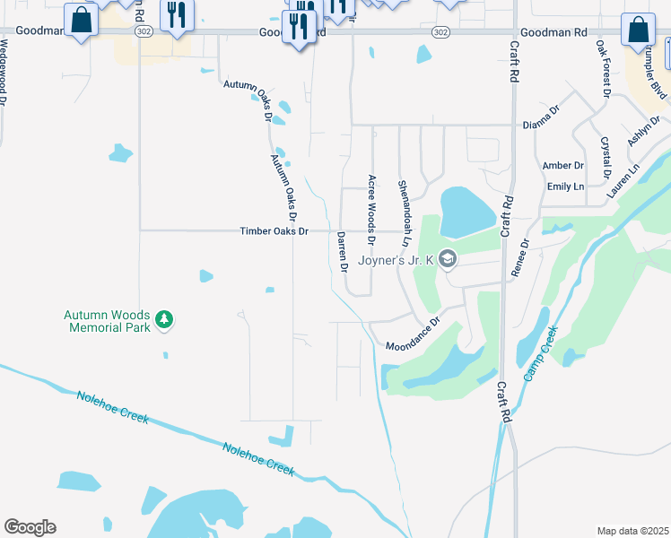 map of restaurants, bars, coffee shops, grocery stores, and more near 6393 Darren Drive in Olive Branch