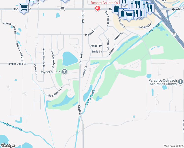map of restaurants, bars, coffee shops, grocery stores, and more near 6468 Cheyenne Drive in Olive Branch