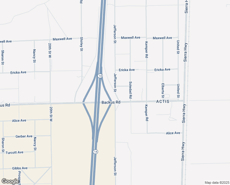 map of restaurants, bars, coffee shops, grocery stores, and more near Frontage Road in Mojave