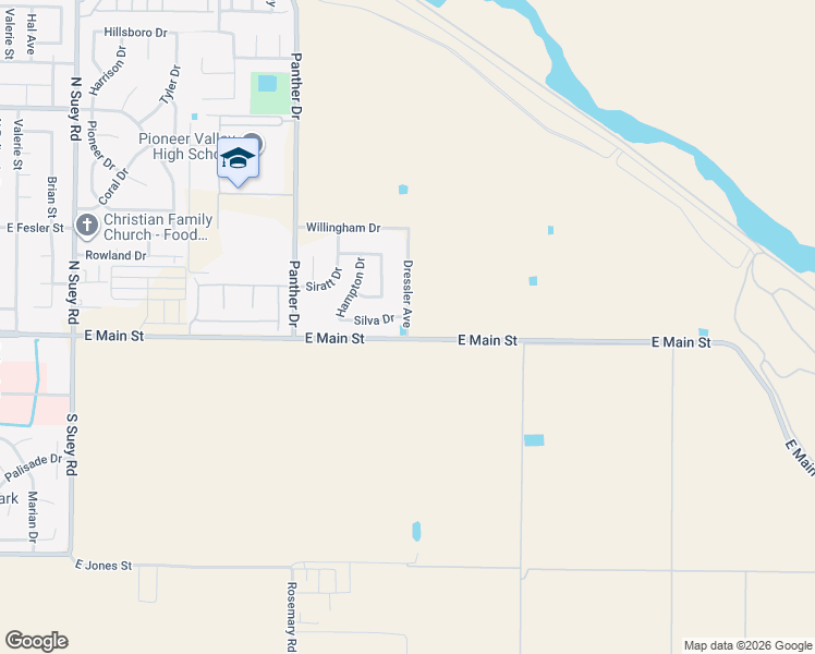 map of restaurants, bars, coffee shops, grocery stores, and more near 309 Dressler Avenue in Santa Maria