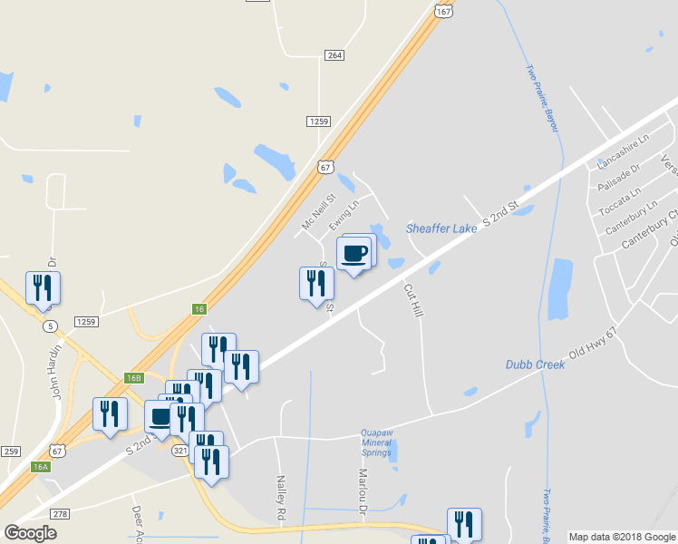 map of restaurants, bars, coffee shops, grocery stores, and more near 2804 Browning Cove in Cabot