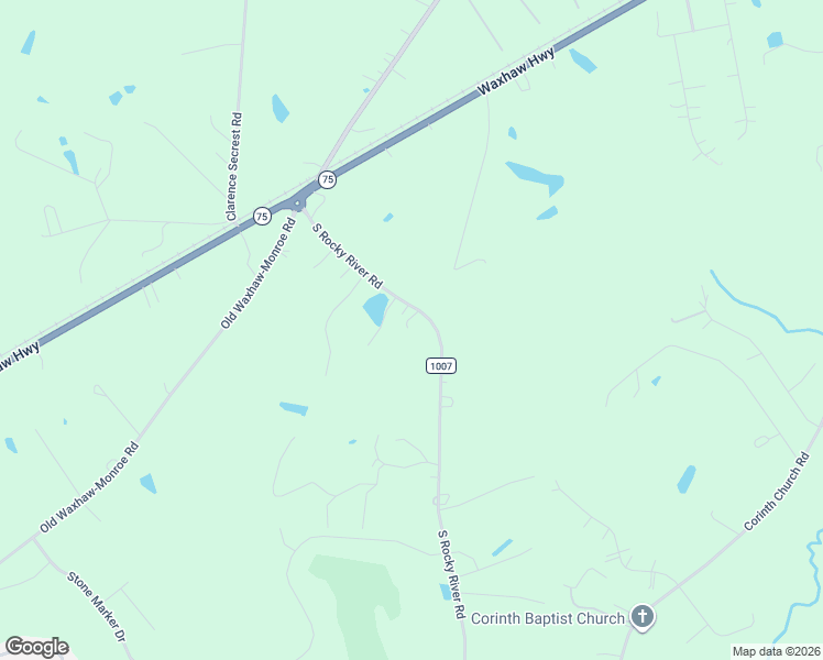 map of restaurants, bars, coffee shops, grocery stores, and more near 1618 South Rocky River Road in Monroe