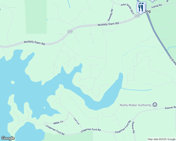 map of restaurants, bars, coffee shops, grocery stores, and more near 57 Marie Lane in Blairsville