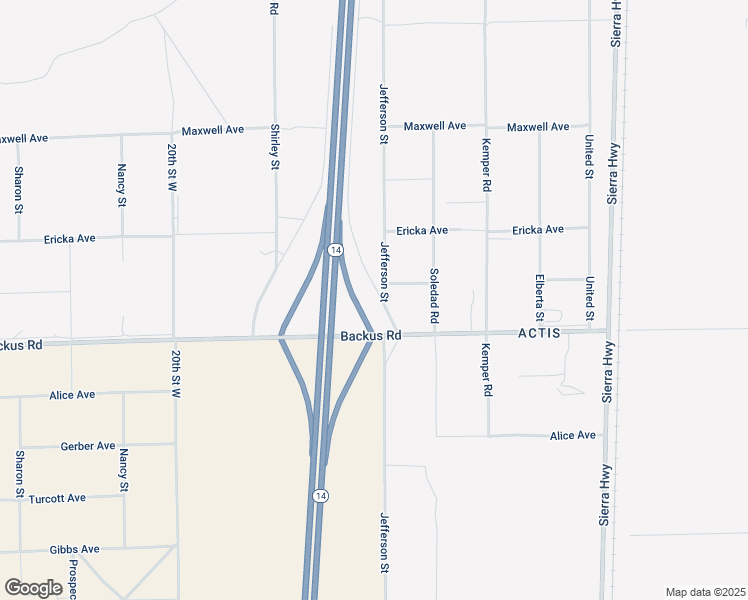 map of restaurants, bars, coffee shops, grocery stores, and more near Frontage Road in Mojave