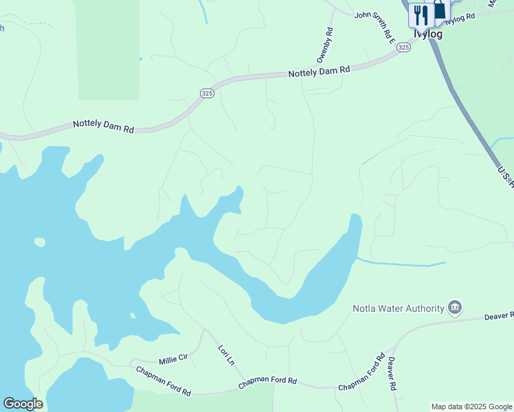 map of restaurants, bars, coffee shops, grocery stores, and more near 57 Marie Lane in Blairsville