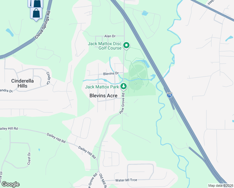 map of restaurants, bars, coffee shops, grocery stores, and more near 1068 Pine Grove Road in Ringgold