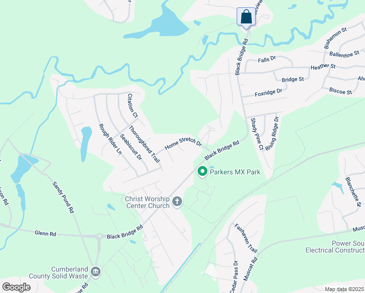 map of restaurants, bars, coffee shops, grocery stores, and more near 1410 War Admiral Court in Parkton