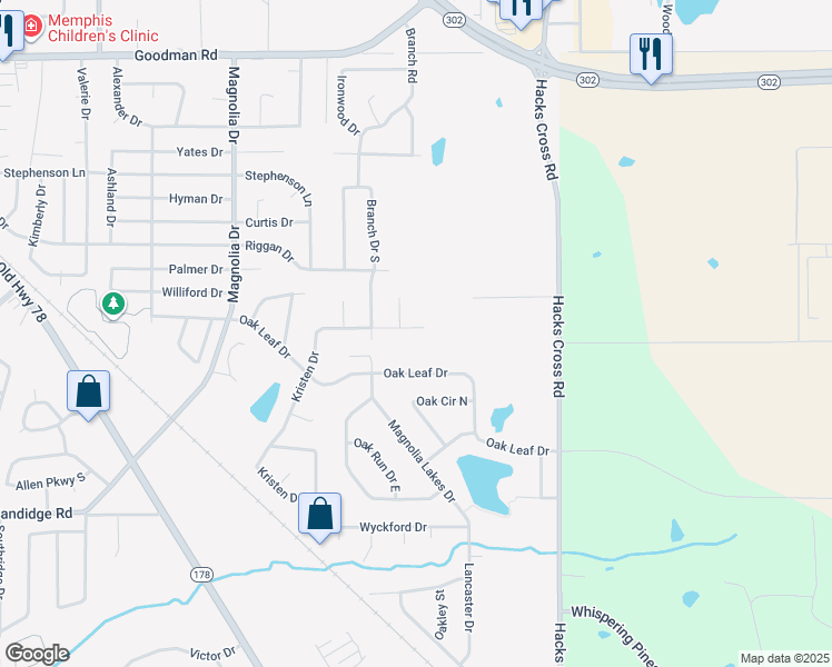 map of restaurants, bars, coffee shops, grocery stores, and more near 10649 Kristen Drive in Olive Branch