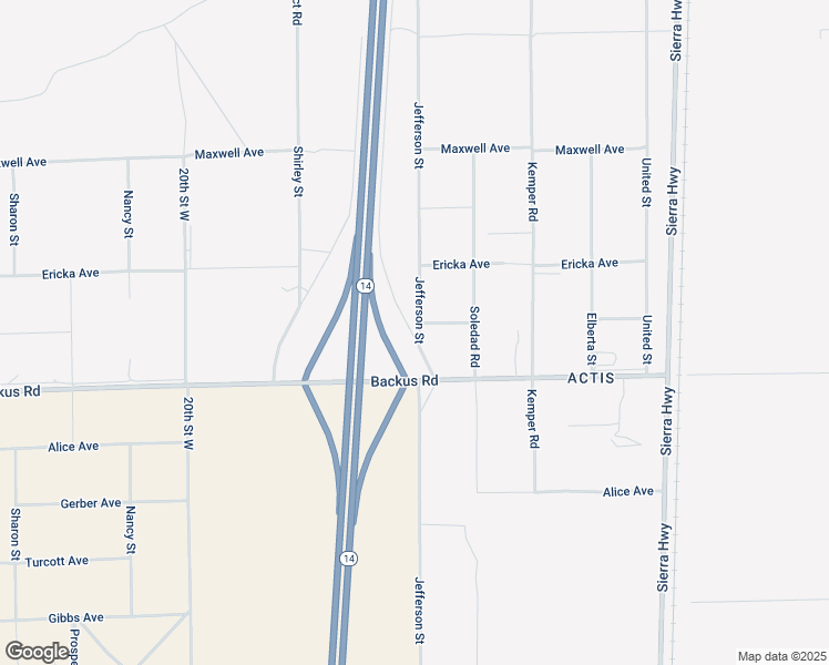map of restaurants, bars, coffee shops, grocery stores, and more near Frontage Road in Mojave