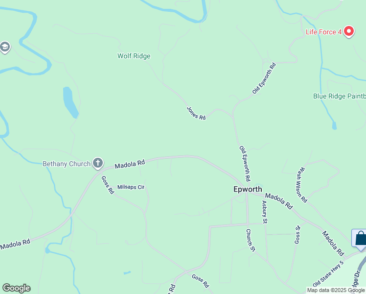map of restaurants, bars, coffee shops, grocery stores, and more near 988 Madola Road in Epworth