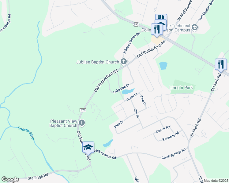 map of restaurants, bars, coffee shops, grocery stores, and more near 18 Cross Street in Taylors