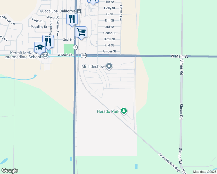map of restaurants, bars, coffee shops, grocery stores, and more near 313 Ninos Drive in Guadalupe