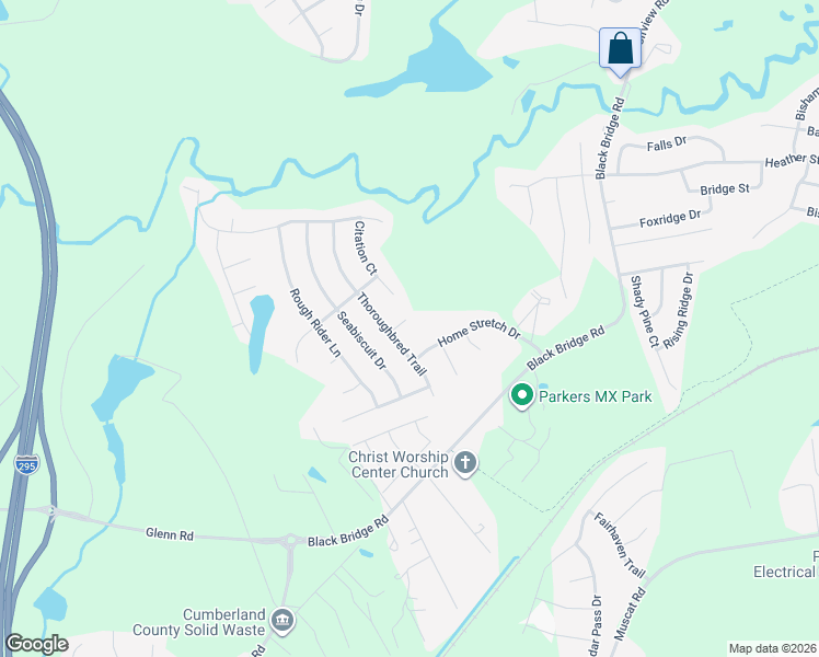map of restaurants, bars, coffee shops, grocery stores, and more near 4311 Sorrel Court in Parkton