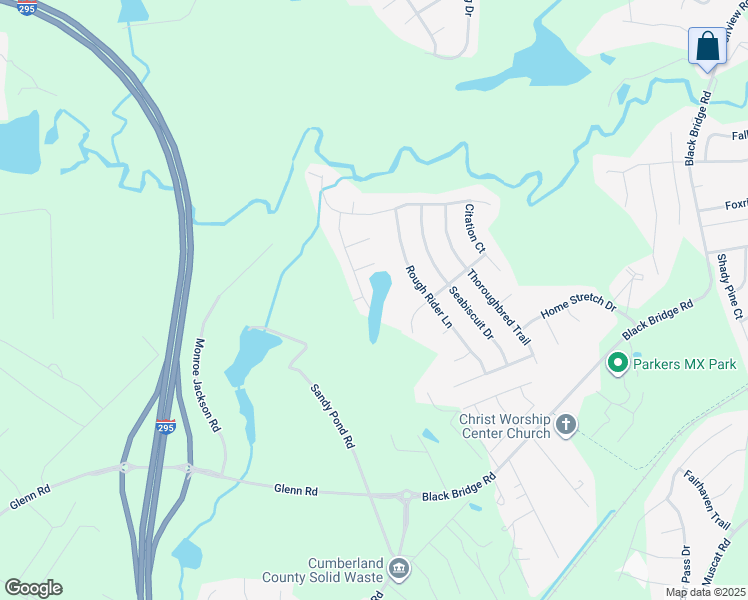 map of restaurants, bars, coffee shops, grocery stores, and more near 1508 Gallant Fox Court in Parkton