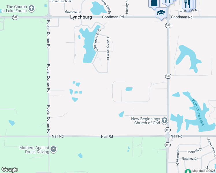 map of restaurants, bars, coffee shops, grocery stores, and more near 6630 Hickory Crest Drive South in Walls