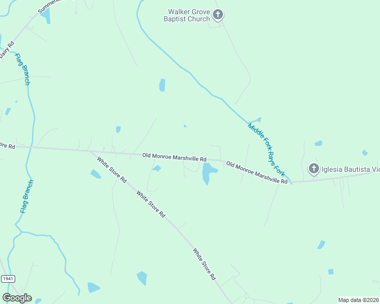 map of restaurants, bars, coffee shops, grocery stores, and more near 3009 Old Monroe Marshville Road in Wingate