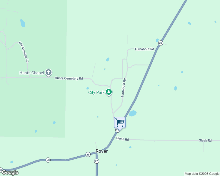 map of restaurants, bars, coffee shops, grocery stores, and more near 10285 Hunts Cemetery Road in Rover
