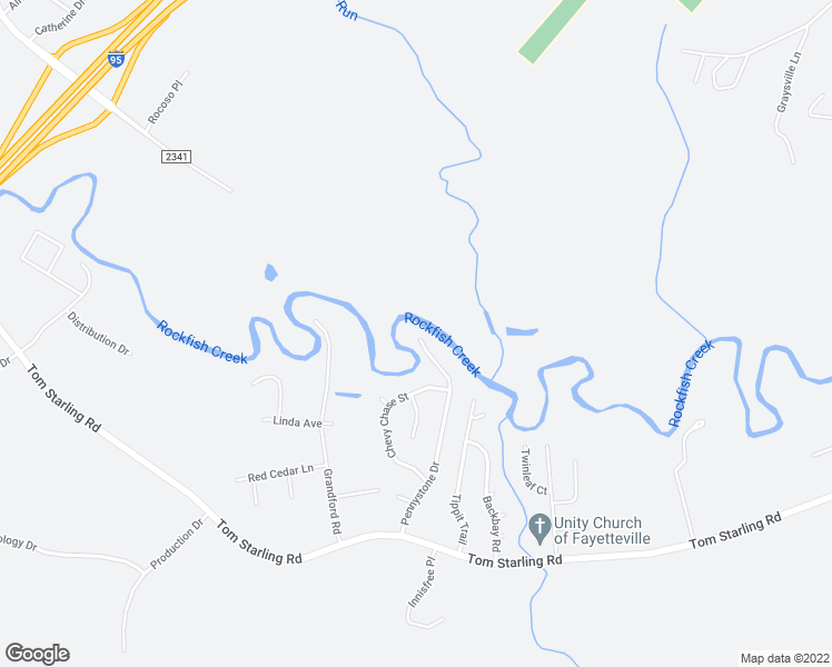 map of restaurants, bars, coffee shops, grocery stores, and more near 4523 Pennystone Drive in Fayetteville