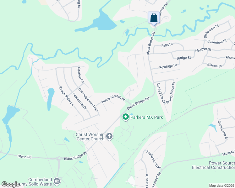 map of restaurants, bars, coffee shops, grocery stores, and more near 4260 Home Stretch Drive in Parkton