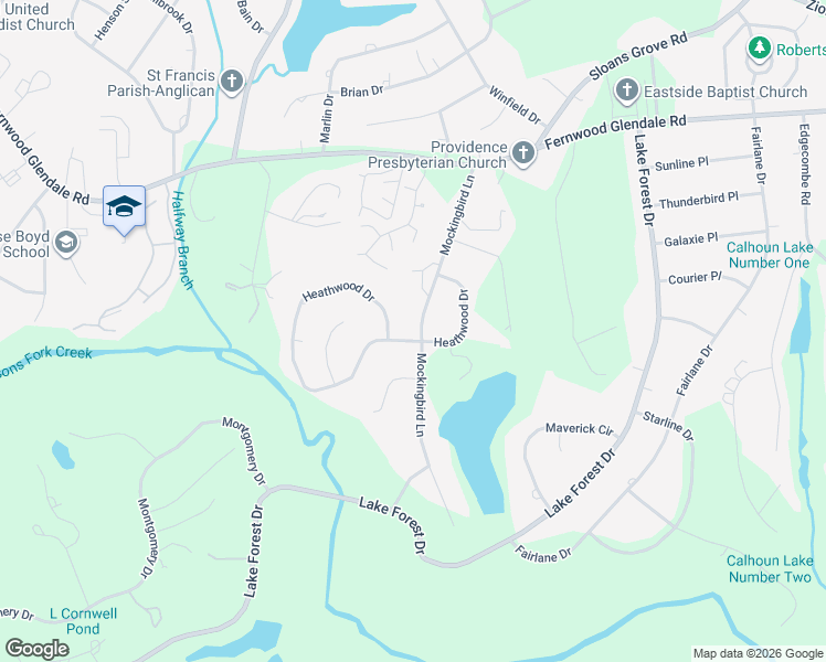 map of restaurants, bars, coffee shops, grocery stores, and more near 301 Heathwood Drive in Spartanburg