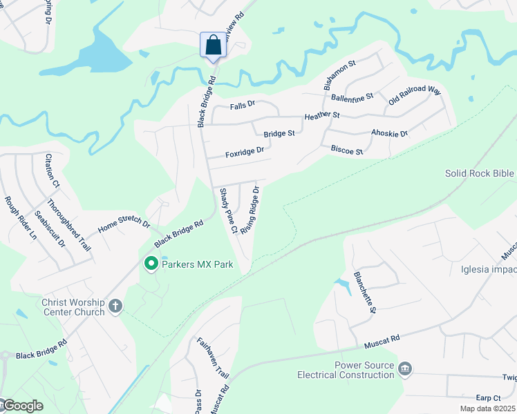 map of restaurants, bars, coffee shops, grocery stores, and more near 5523 Rising Ridge Drive in Hope Mills