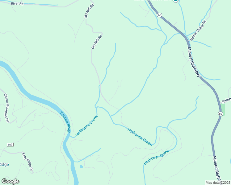 map of restaurants, bars, coffee shops, grocery stores, and more near 94 Old Shadwick Place Road in Mineral Bluff