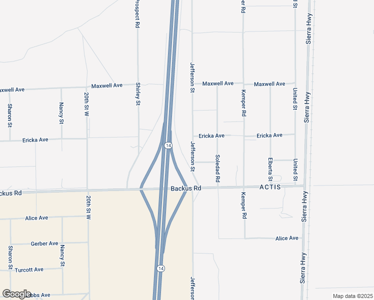 map of restaurants, bars, coffee shops, grocery stores, and more near Frontage Road in Mojave