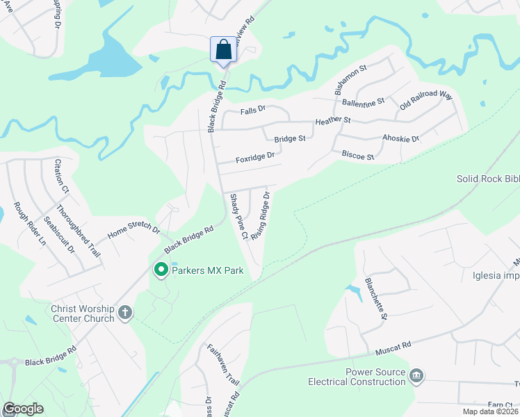 map of restaurants, bars, coffee shops, grocery stores, and more near 5523 Rising Ridge Drive in Hope Mills