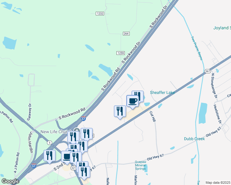 map of restaurants, bars, coffee shops, grocery stores, and more near McNeill Cove in Cabot