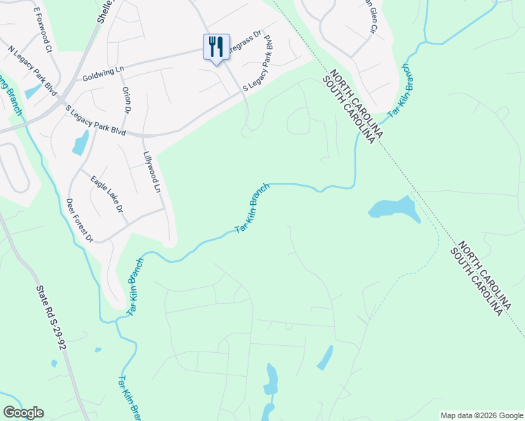 map of restaurants, bars, coffee shops, grocery stores, and more near 7965 Green Pond Road in Fort Mill