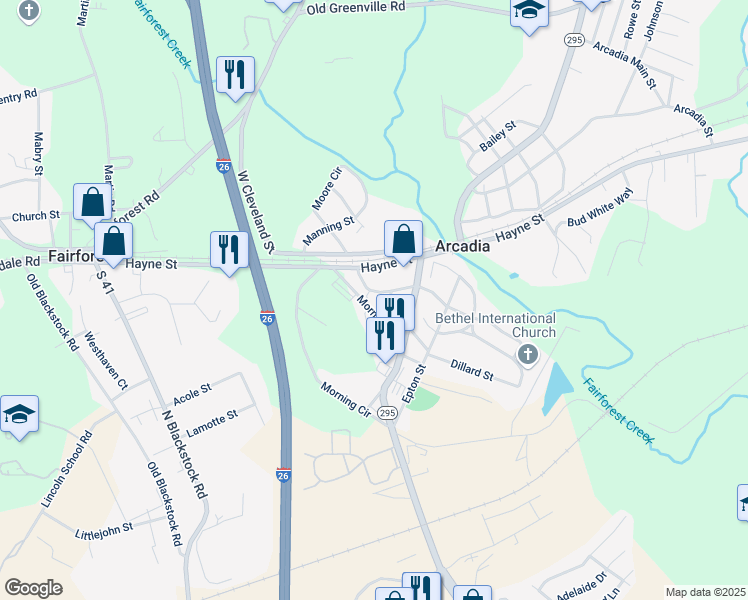 map of restaurants, bars, coffee shops, grocery stores, and more near in Arcadia