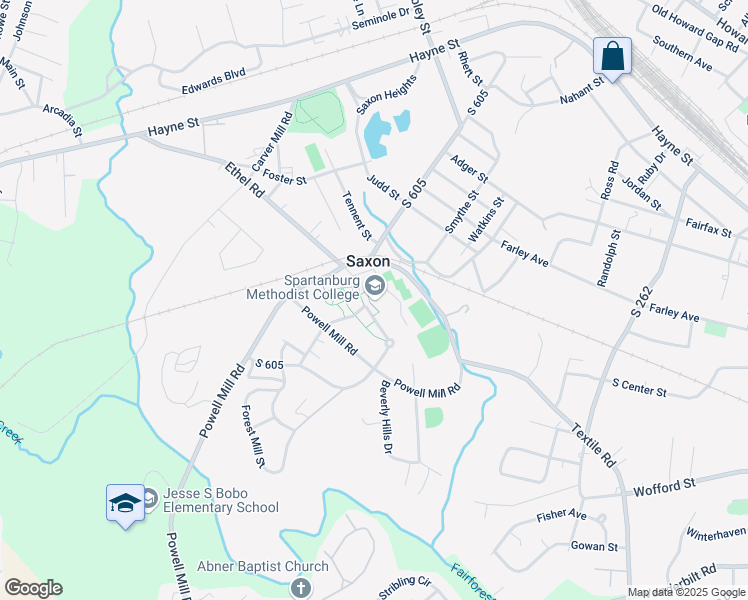 map of restaurants, bars, coffee shops, grocery stores, and more near 1000 Powell Mill Road in Spartanburg