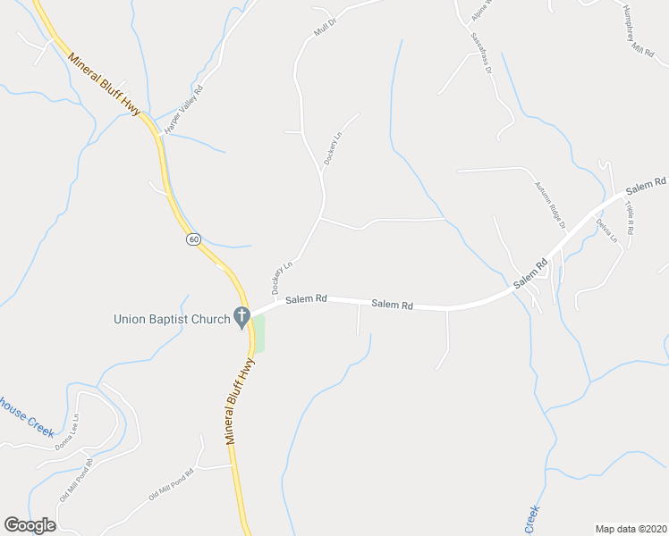 map of restaurants, bars, coffee shops, grocery stores, and more near 170 Dockery Lane in Mineral Bluff