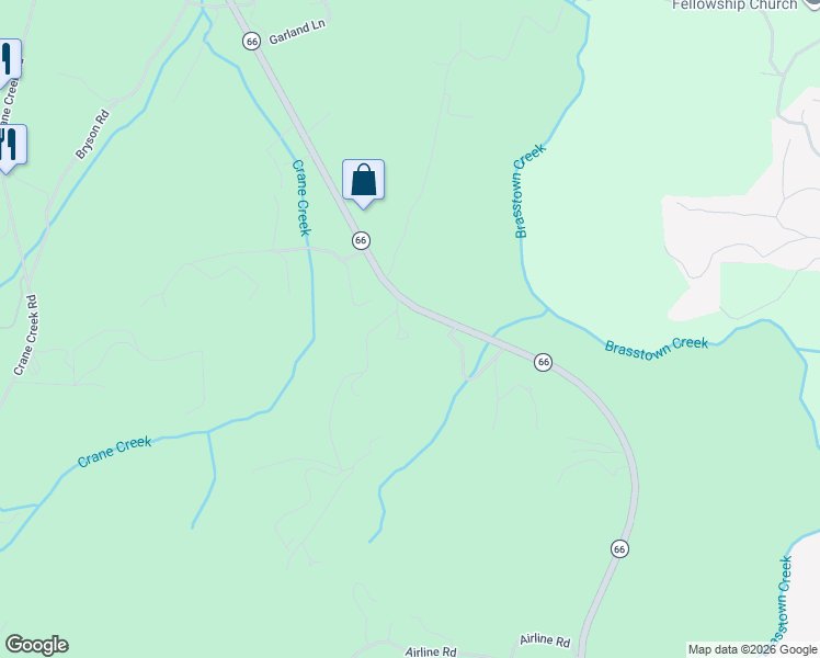 map of restaurants, bars, coffee shops, grocery stores, and more near 250 Lapidary Lane in Young Harris