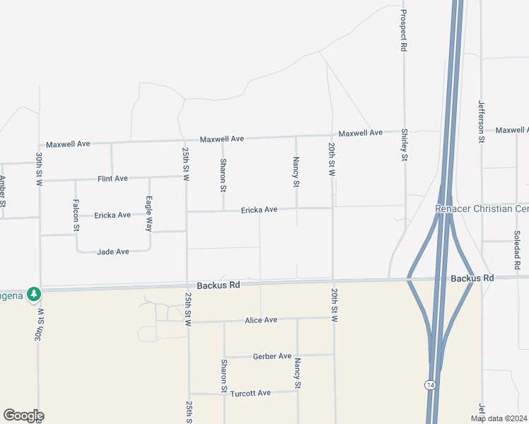 map of restaurants, bars, coffee shops, grocery stores, and more near Ericka Avenue in Mojave