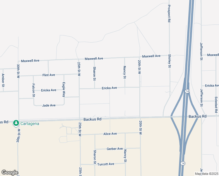 map of restaurants, bars, coffee shops, grocery stores, and more near Ericka Avenue in Mojave
