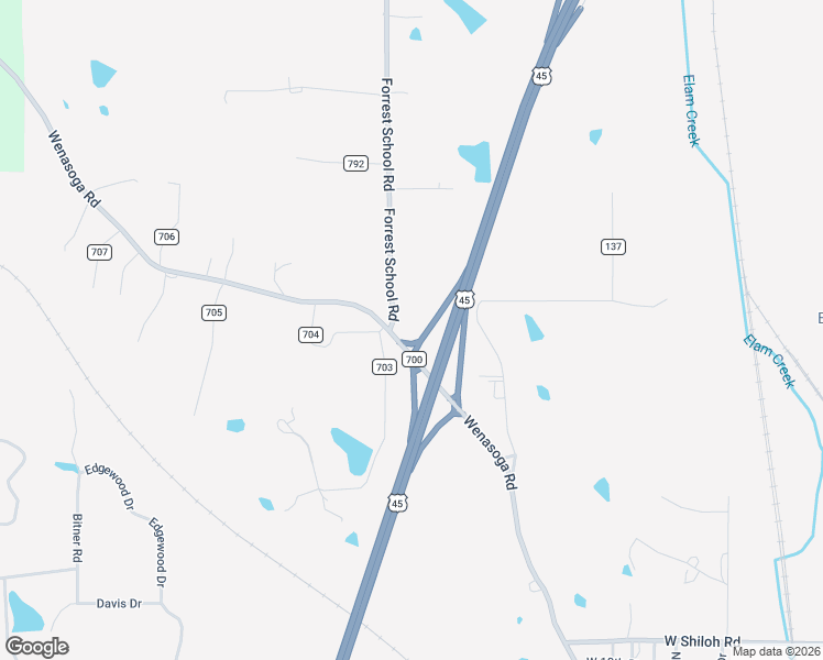 map of restaurants, bars, coffee shops, grocery stores, and more near 29 Forrest School Road in Corinth