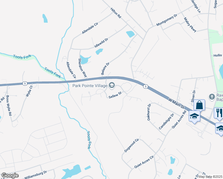 map of restaurants, bars, coffee shops, grocery stores, and more near 3018-3048 Chesbrough Boulevard in Rock Hill