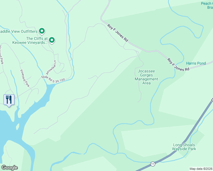 map of restaurants, bars, coffee shops, grocery stores, and more near 163 Eastatoe Parkway in Sunset
